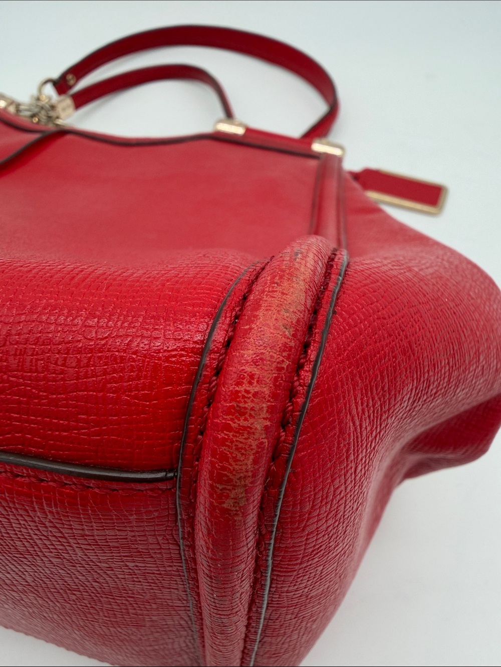 Coach Madison Pinnacle Carrie Satchel/Shoulder Bag Cherry Red #25245 - Picture 15 of 16